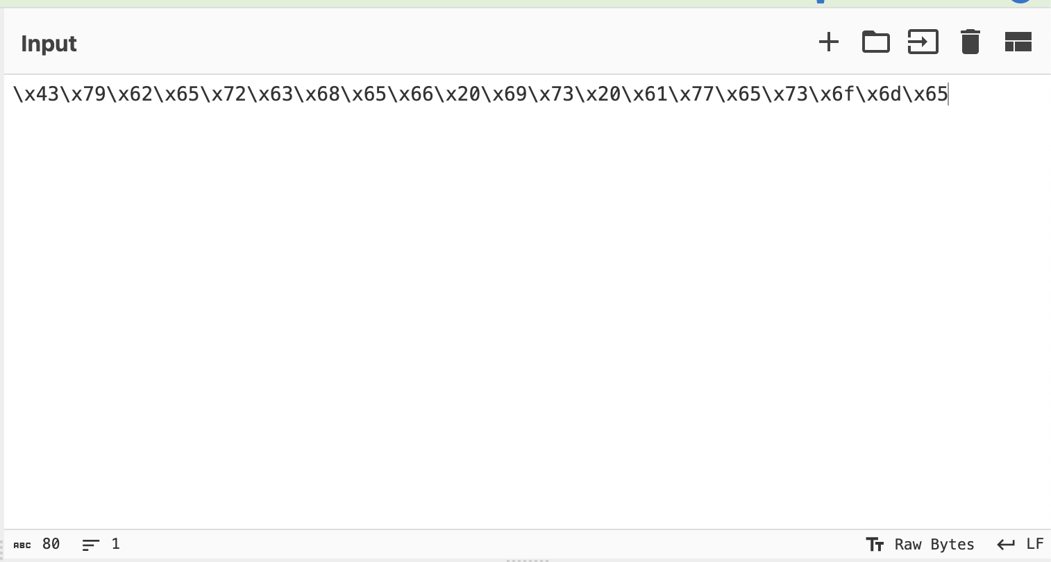 input section of cyberchef