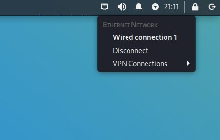 Image of VPN connection in Kali Linux